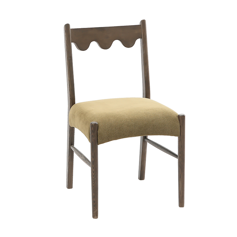Kerusi Upholsteri Makan Hijau Zaitun Muda