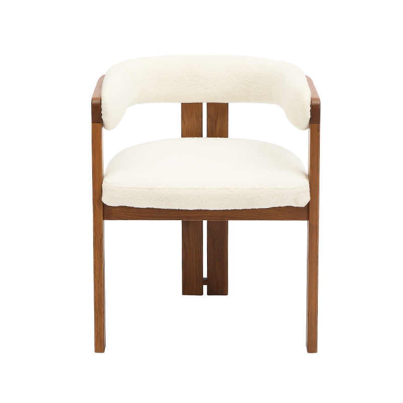 Kerusi Upholsteri Makan Tripod dengan Sokongan Lumbar Lingkaran