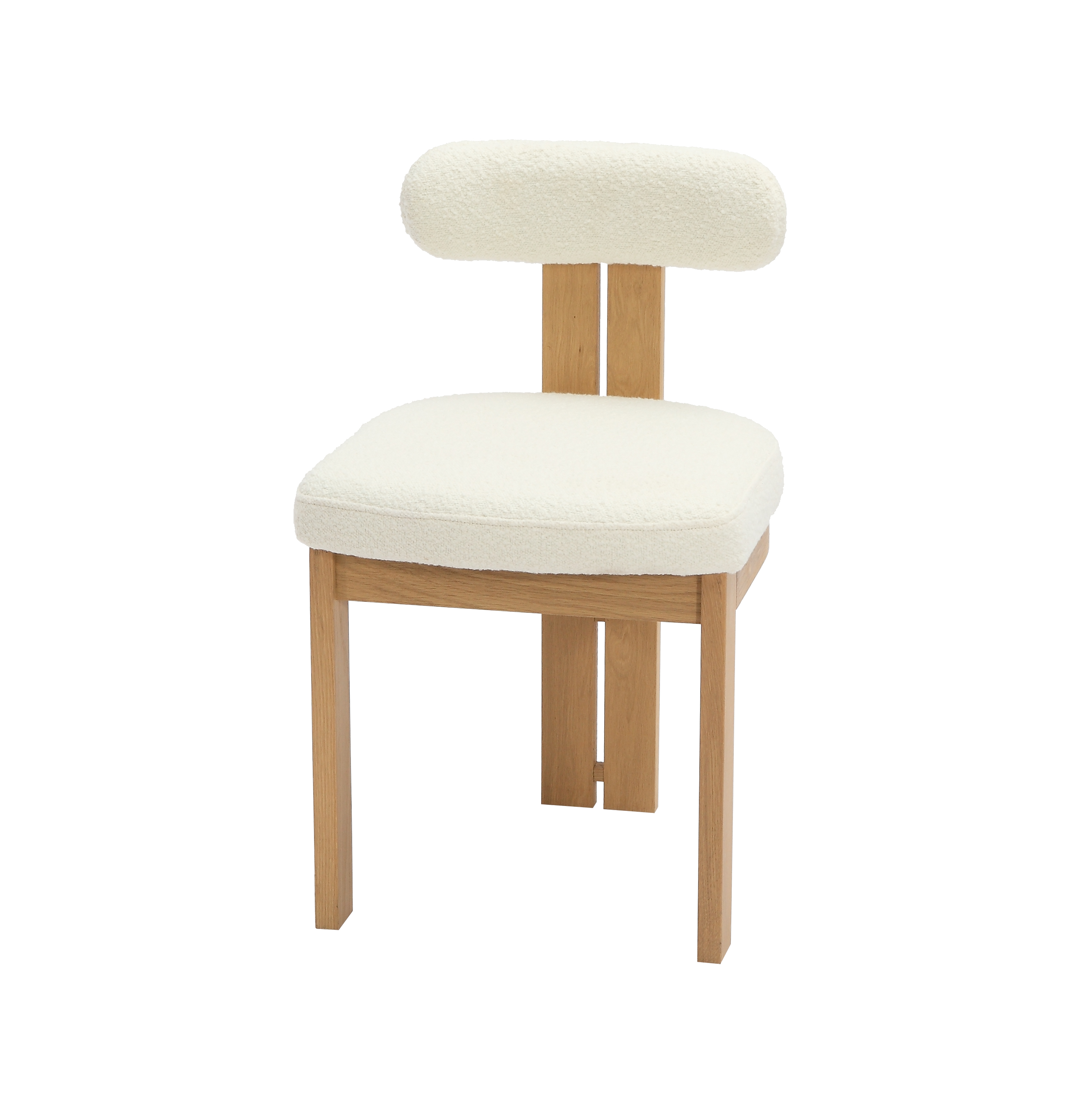 Kerusi Upholsteri Makan Tripod dengan Kusyen Belakang Melengkung